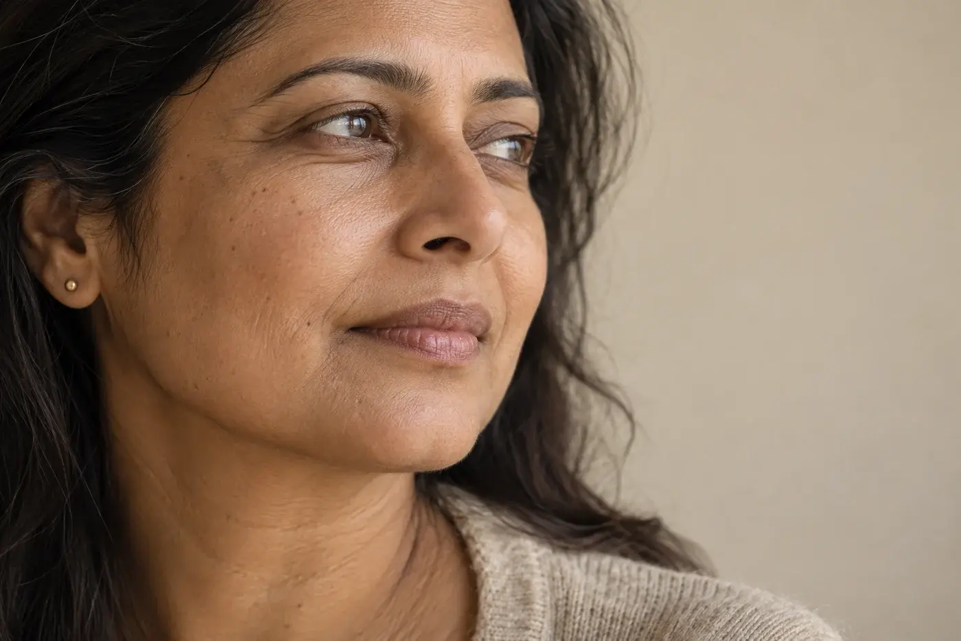 Illustrative cheek and lower face with natural skin texture