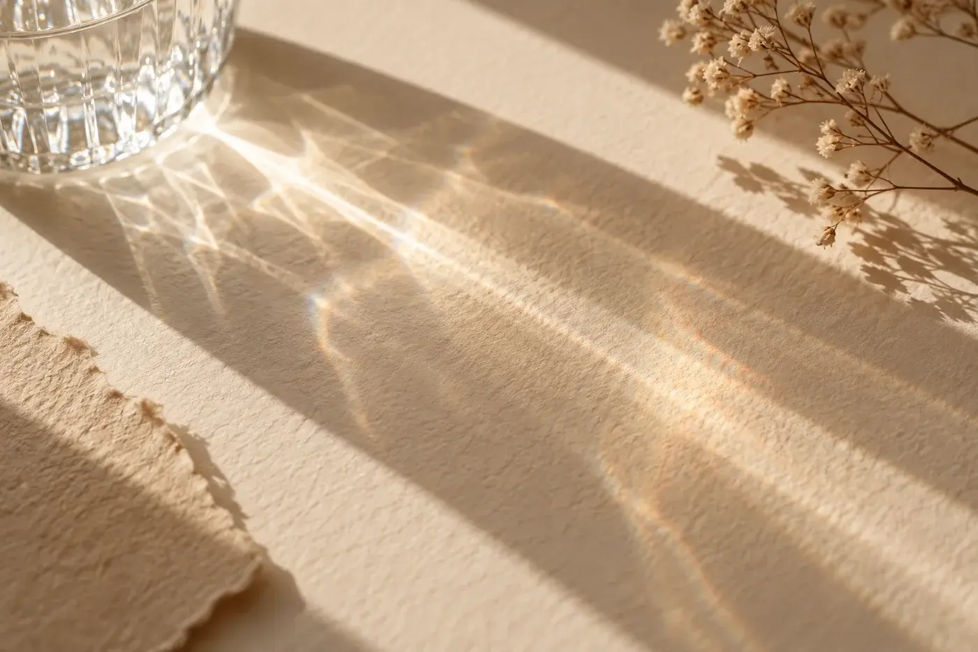 Illustrative light refracted through glass